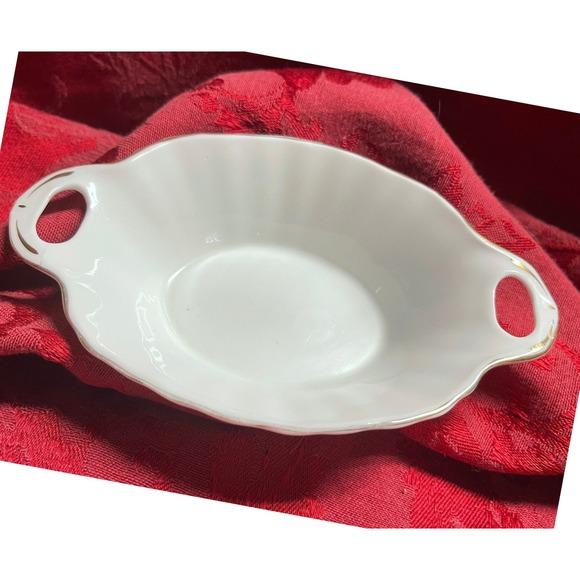 Royal Albert Other - Royal Albert Val D'or White Gold Trim Bone China 2 Handle Sweetmeat Dish England